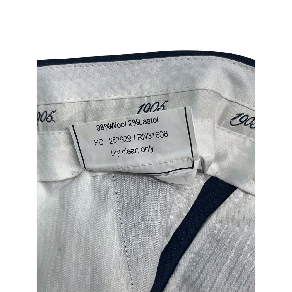 Jos A Bank 1905 Navy Blue 35x32 Dress Pants Trousers Slim Tapered Flat Front - Picture 9 of 9